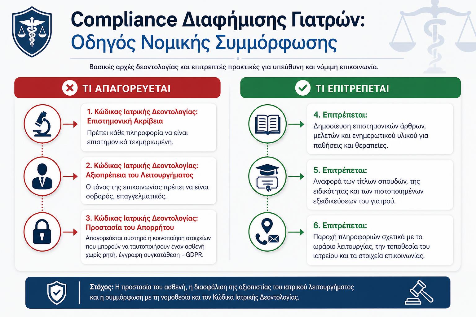 Infographic - Compliance Διαφήμισης Γιατρών: Οδηγός Νομικής Συμμόρφωσης